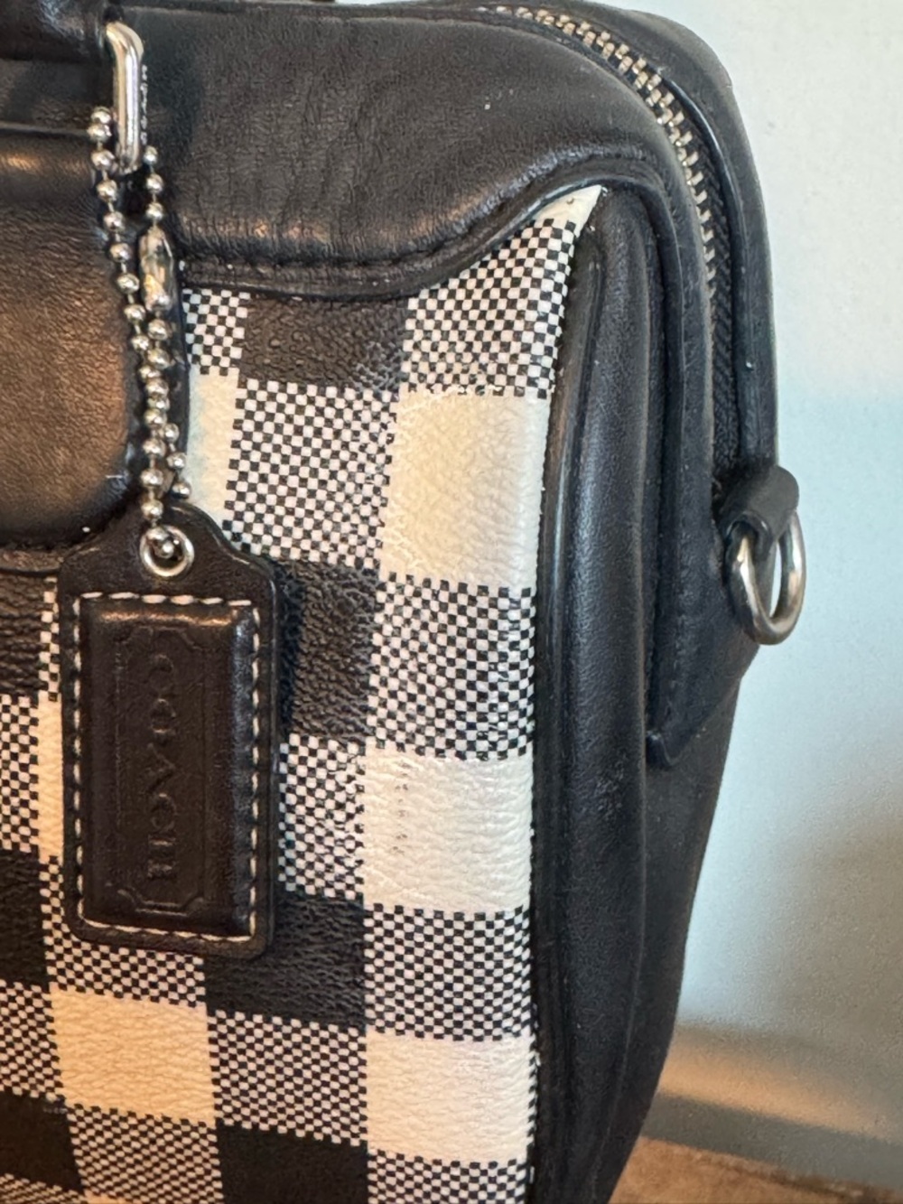 Coach Rowan Satchel in Buffalo Plaid (Gingham) Print. - Picture 5 of 14